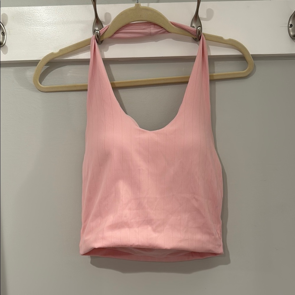 Klassy Network Pink Backless Crop Tank Top